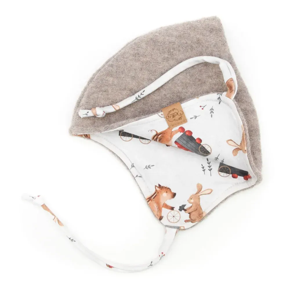 Walkmütze mit Zipfel | beige | Gr. 41-44 cm
