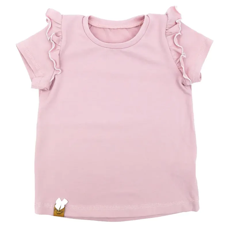 T-Shirt mit Rüschen | rosé