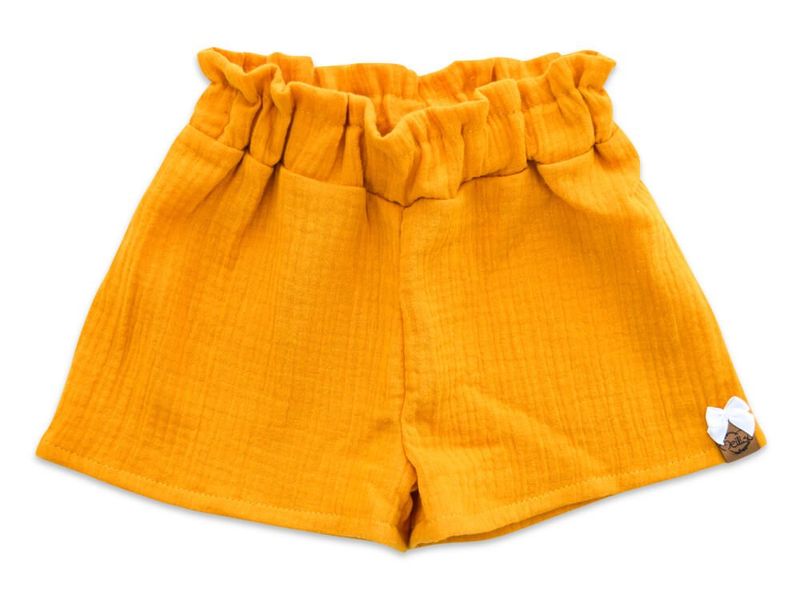 Paperbag Shorts | Musselin | gelb | Gr. 98/104 Paperbag Shorts | Musselin | gelb | Gr. 98/104
