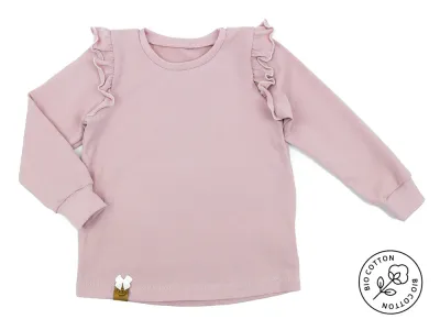 Langarmshirt mit Rüschen | rosé (alt) | Gr. 86/92