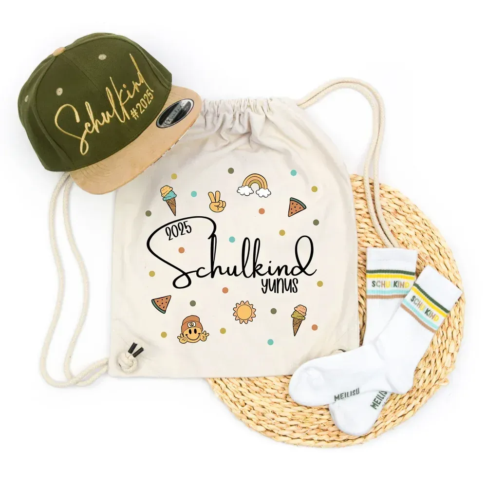 Schulkind Bundle | Jungs | Cap - Turnbeutel - Socken