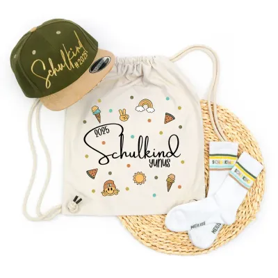 Schulkind Bundle | Jungs | Cap - Turnbeutel - Socken