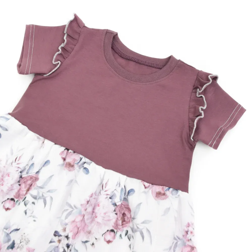 Kleid | lang- & kurzarm | Musselin | Frühlingsrosen