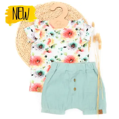 Set | Tropical Flowers | Rüschen Shirt & Shorts