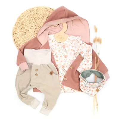 Set | Blütenzauber | Fleecejacke & Pumphose & Shirt & Halstuch
