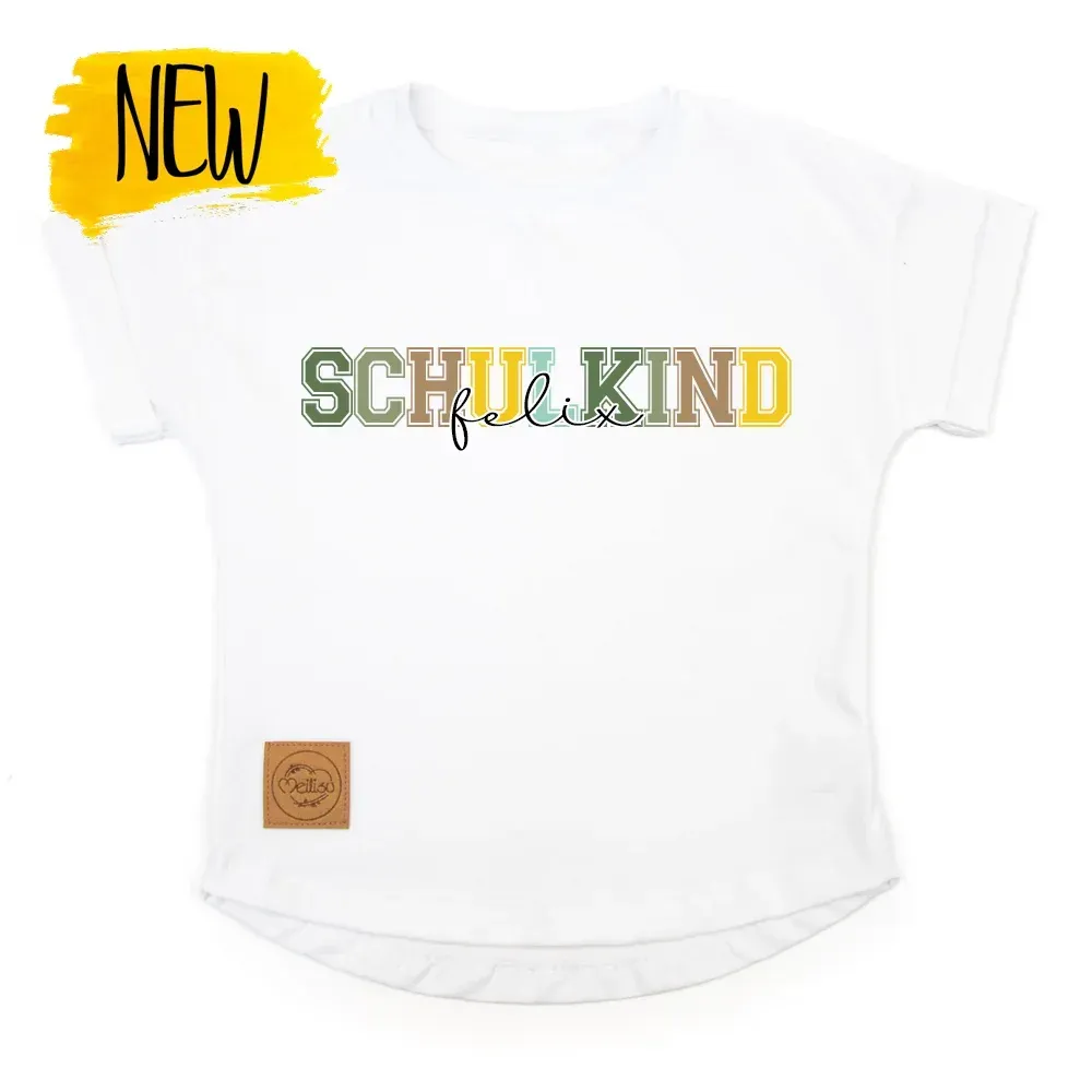 Oversized T-Shirt | Schulkind | oliv - gelb