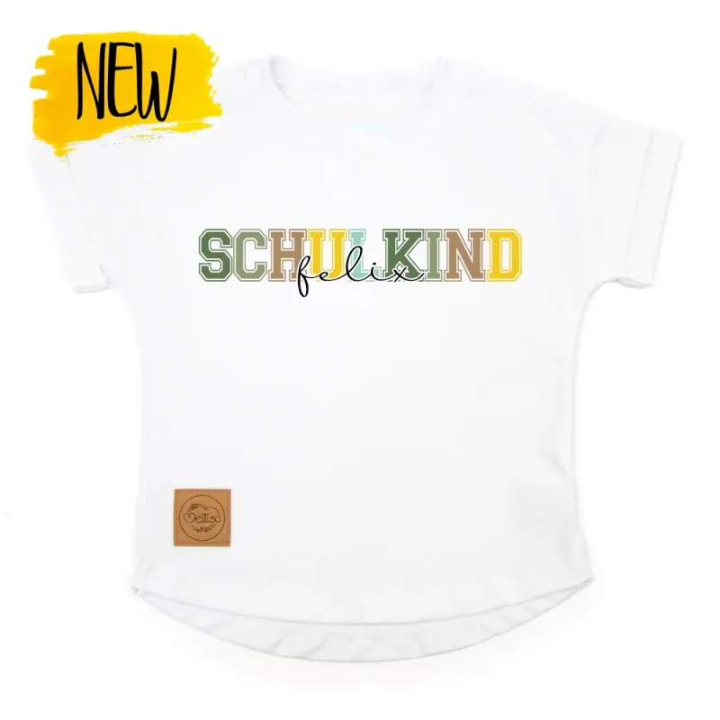 Oversized T-Shirt | Schulkind | oliv - gelb Oversized T-Shirt | Schulkind | oliv - gelb