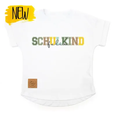 Oversized T-Shirt | Schulkind | oliv - gelb