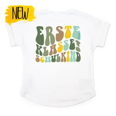 Oversized T-Shirt | Erste Klasse | oliv - gelb