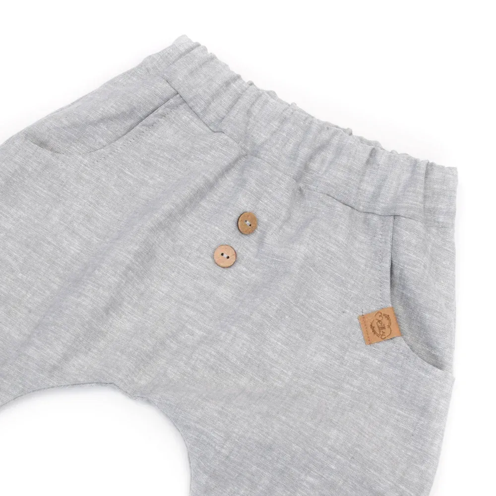 Shorts | Leinen | hellgrau meliert