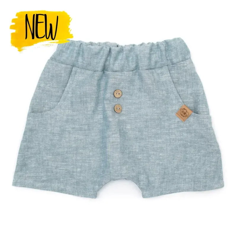 Shorts | Leinen | dusty blue meliert