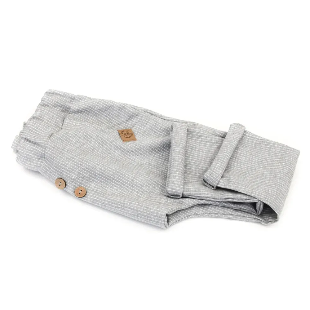 Pumphose | Leinen | hellgrau Nadelstreifen