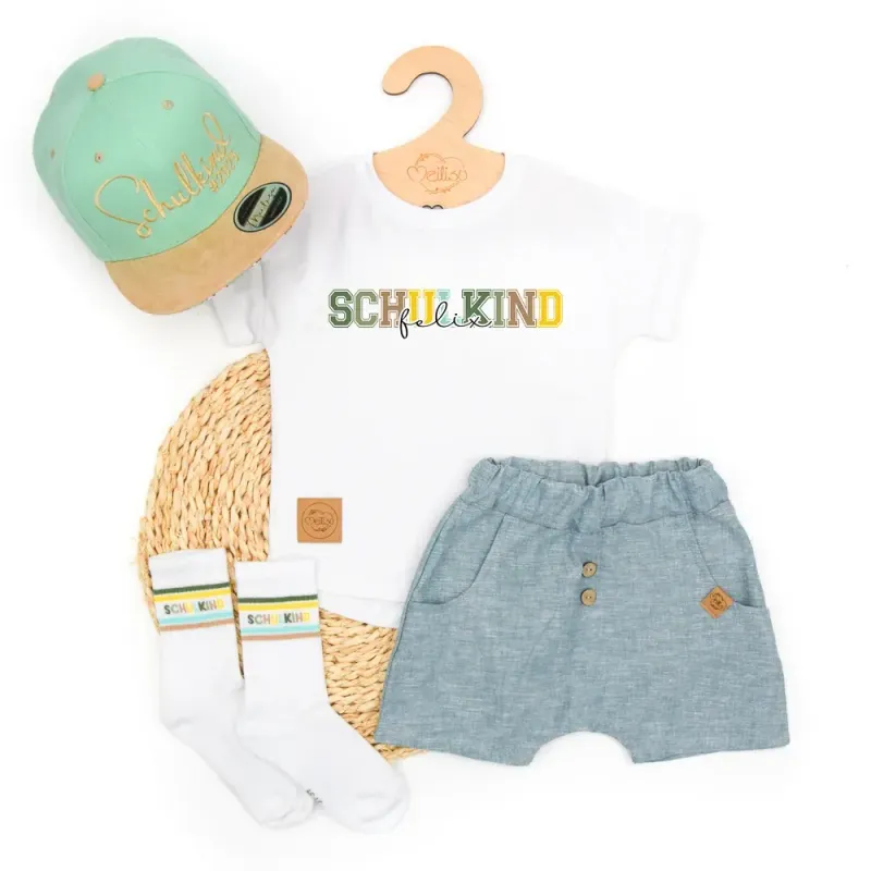 Set | Schulkind | Leinen | dusty blue Set | Schulkind | Leinen | dusty blue