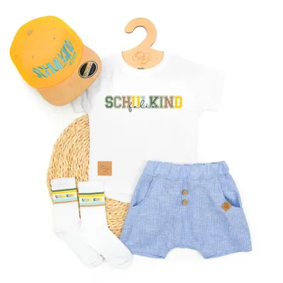Set | Schulkind | Leinen | hellblau