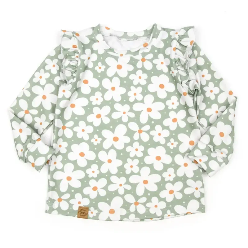 Langarmshirt mit Rüschen | Daisy mint | Gr. 86/92 Langarmshirt mit Rüschen | Daisy mint | Gr. 86/92