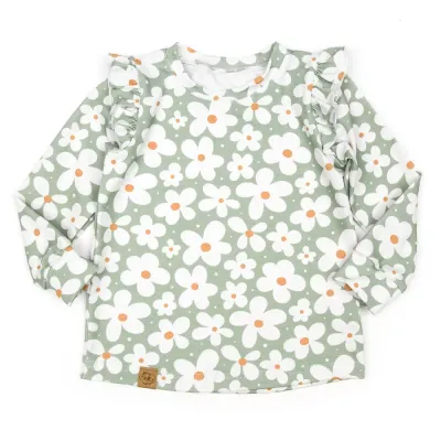 Langarmshirt mit Rüschen | Daisy mint | Gr. 86/92