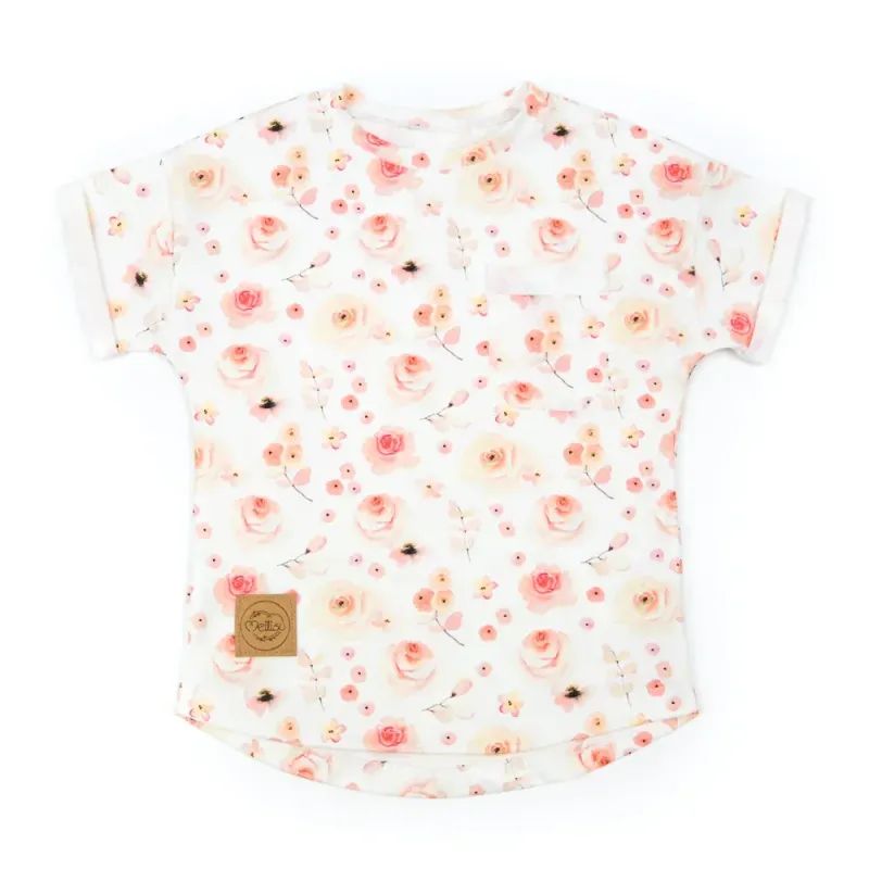 Oversized T-Shirt | Peachy Roses | Gr. 98/104 Oversized T-Shirt | Peachy Roses | Gr. 98/104