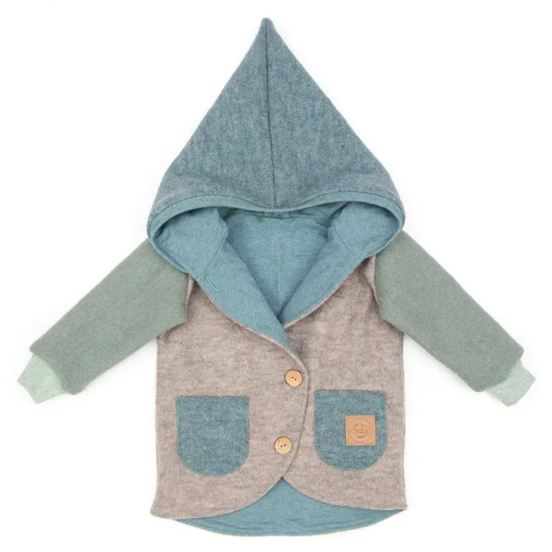Walkjacke | Color Blocking | beige - mint | Größe 86/92