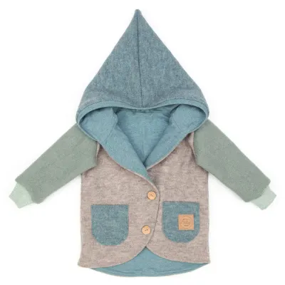 Walkjacke | Color Blocking | beige - mint | Größe 86/92