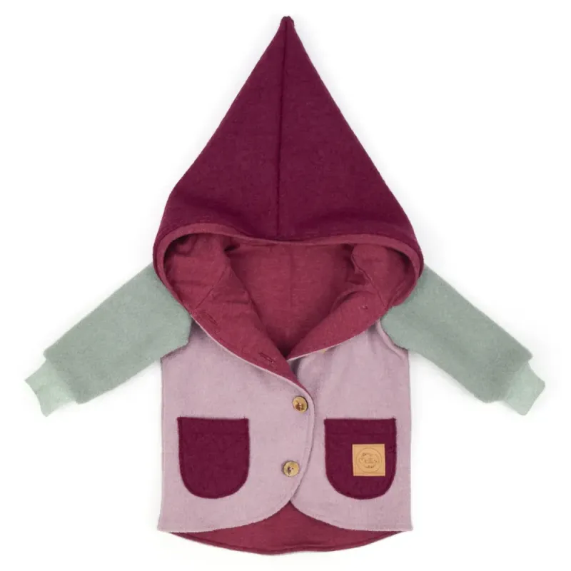 Walkjacke | Color Blocking | puderrosa - brombeer | Größe 74/80