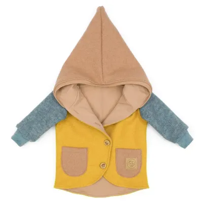 Walkjacke | Color Blocking | gelb - nude | Größe 74/80