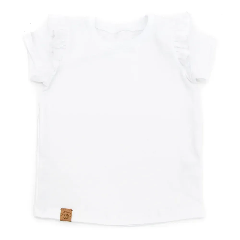 T-Shirt mit Rüschen | weiß