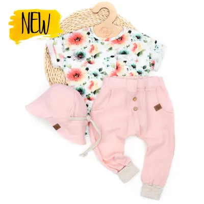 Set | Tropical Flowers | Shirt & Pumphose & Sonnenhut