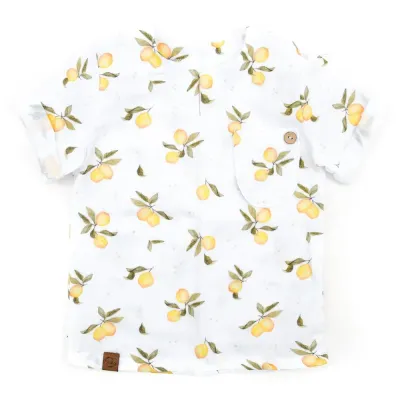 T-Shirt | Musselin | Zitrone | Gr. 86/92