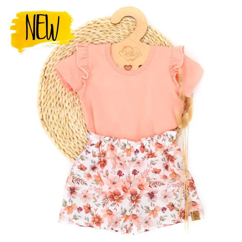 Set | Rosengarten | Rüschenshirt & Paperbag Shorts Set | Rosengarten | Rüschenshirt & Paperbag Shorts