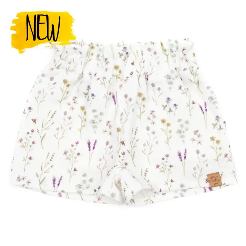 Paperbag Shorts | Musselin | Lavendelblüte Paperbag Shorts | Musselin | Lavendelblüte