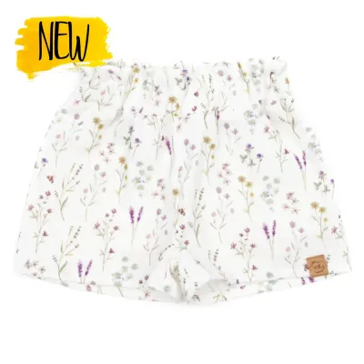 Paperbag Shorts | Musselin | Lavendelblüte