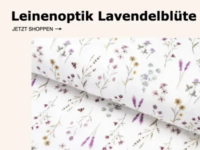 Musselin Leinenoptik Lavendelblüte