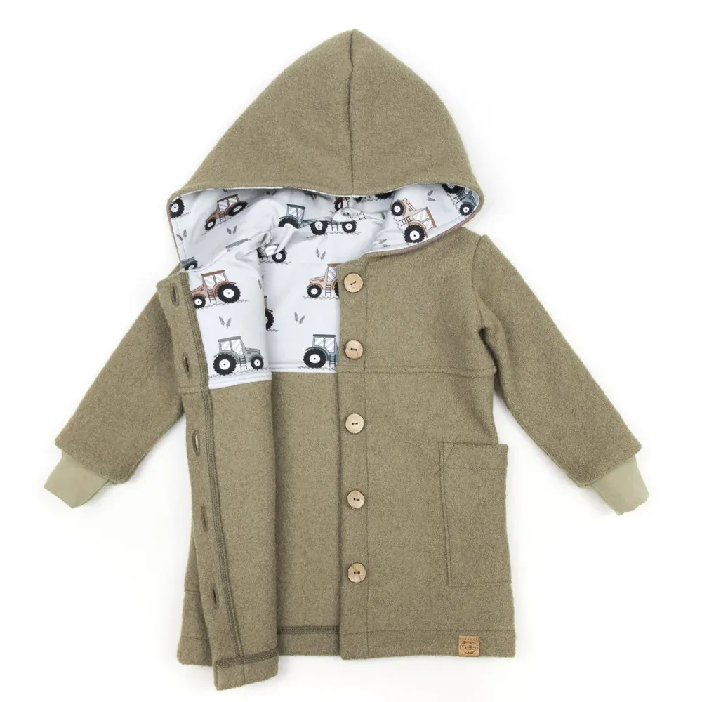 Walkmantel | olivbraun | gerade