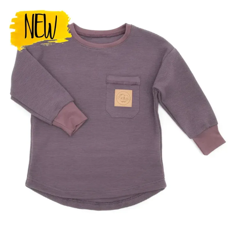 Oversized Langarmshirt | Rippjersey mauve Oversized Langarmshirt | Rippjersey mauve