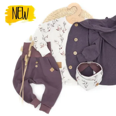 Set | Rippjersey Fiora | Sweatjacke & Langarmshirt & Pumphose & Halstuch