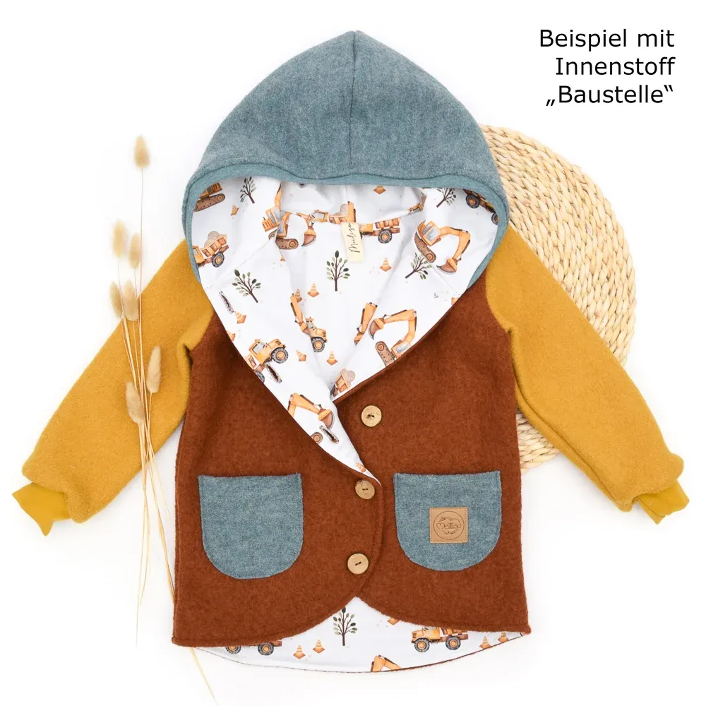 Walkjacke Baby Kinder Color Blocking rost blau