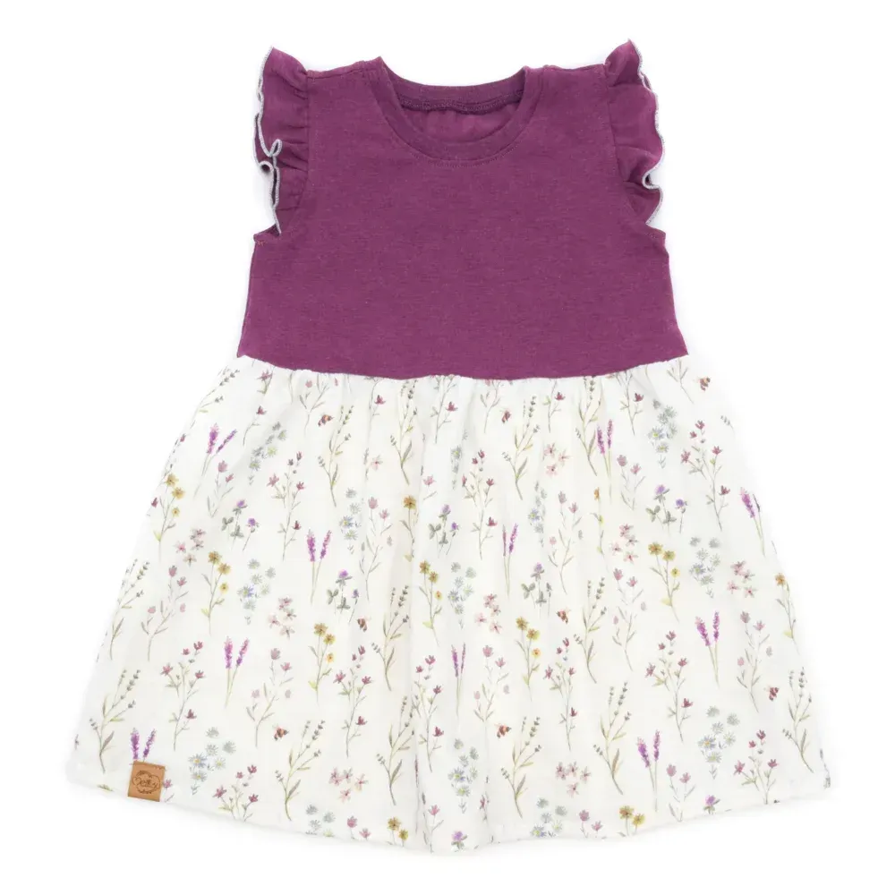 Kleid | Musselin | Lavendelblüte | Gr. 86/92