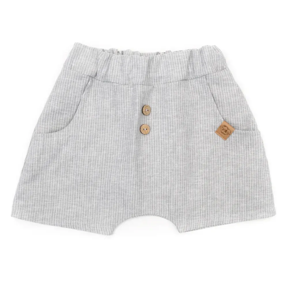 Shorts | Leinen | hellgrau | Nadelstreifen Gr. 104/110