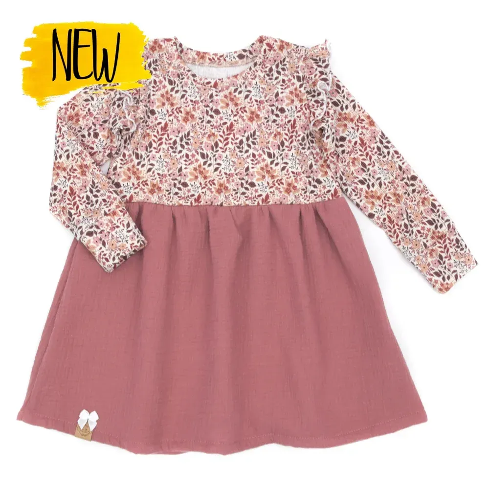 Kleid | lang- & kurzarm | Musselin | Rippjersey Blättertanz