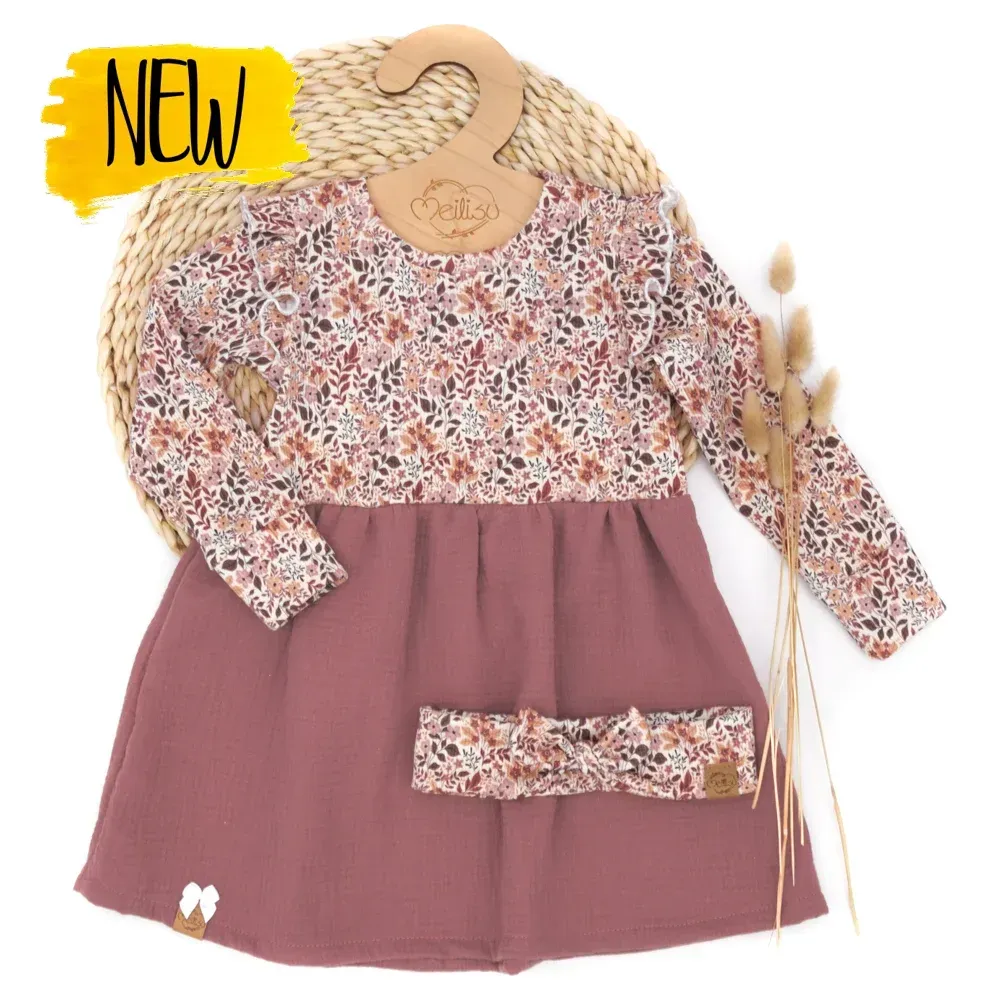 Set | Rippjersey Blättertanz | Kleid & Haarband