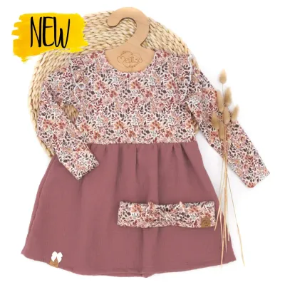 Set | Rippjersey Blättertanz | Kleid & Haarband