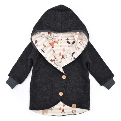 Walkjacke | schwarz meliert | | Größe 128/134