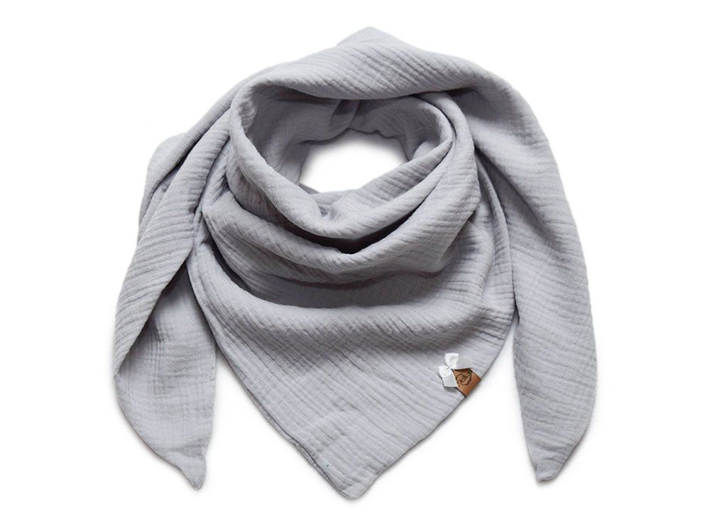 Dreieckstuch Damen | Musselin | hellgrau Dreieckstuch Damen | Musselin | hellgrau