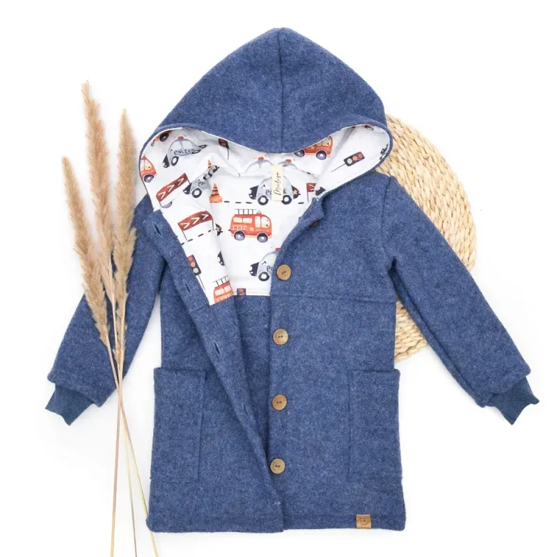 Walkmantel | jeansblau meliert | gerade Walkmantel | jeansblau meliert | gerade