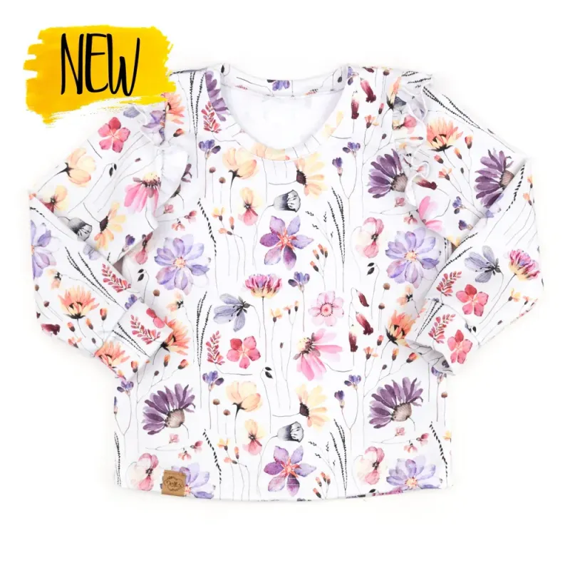 Langarmshirt mit Rüschen | Blumenmeer Langarmshirt mit Rüschen | Blumenmeer
