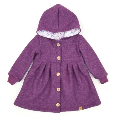 Walkmantel Wollwalk Mantel Mädchen Kinder Meilisu beere lila