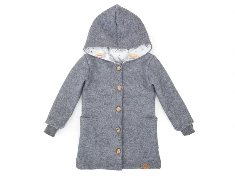 Walkmantel | hellgrau meliert | gerade Walkmantel Wollwalk Mantel Mädchen Kinder Meilisu hellgrau