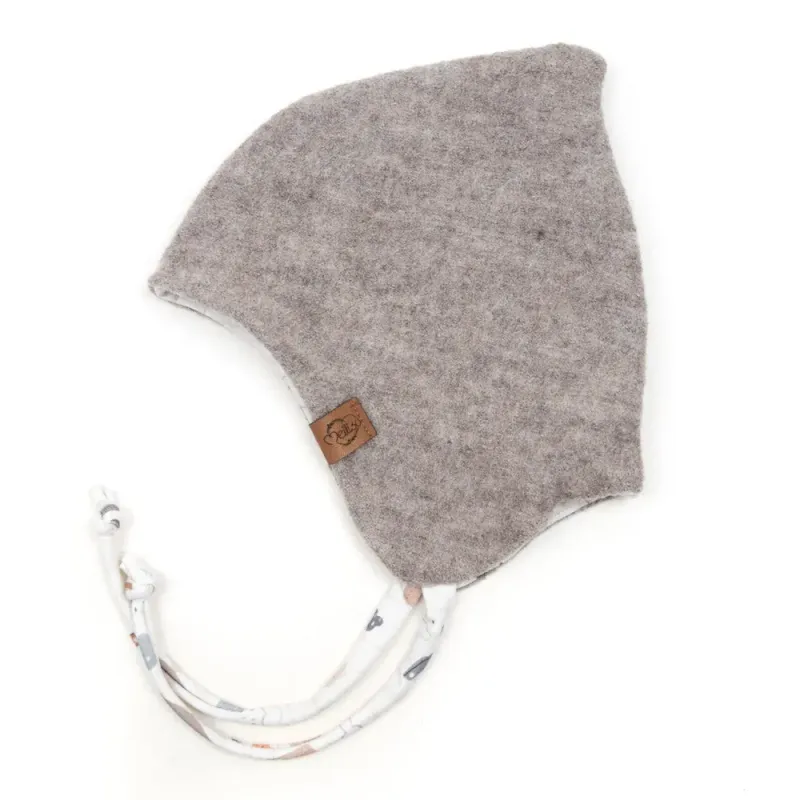 Walkmütze mit Zipfel | beige meliert