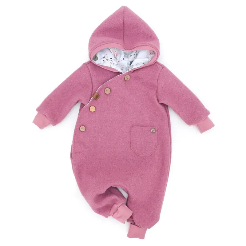 Walkoverall Wollwalk Anzug Baby Kinder altrosa