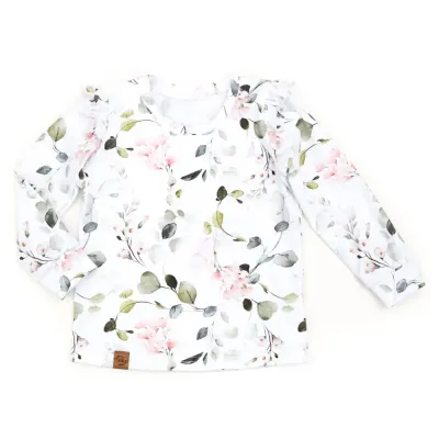 Langarmshirt mit Rüschen | Eukalyptusblüte